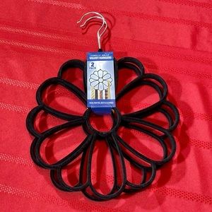 NWT Set of velvet hangers for scarves belts ties black